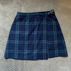 Brandy Melville blue and green plaid skirt